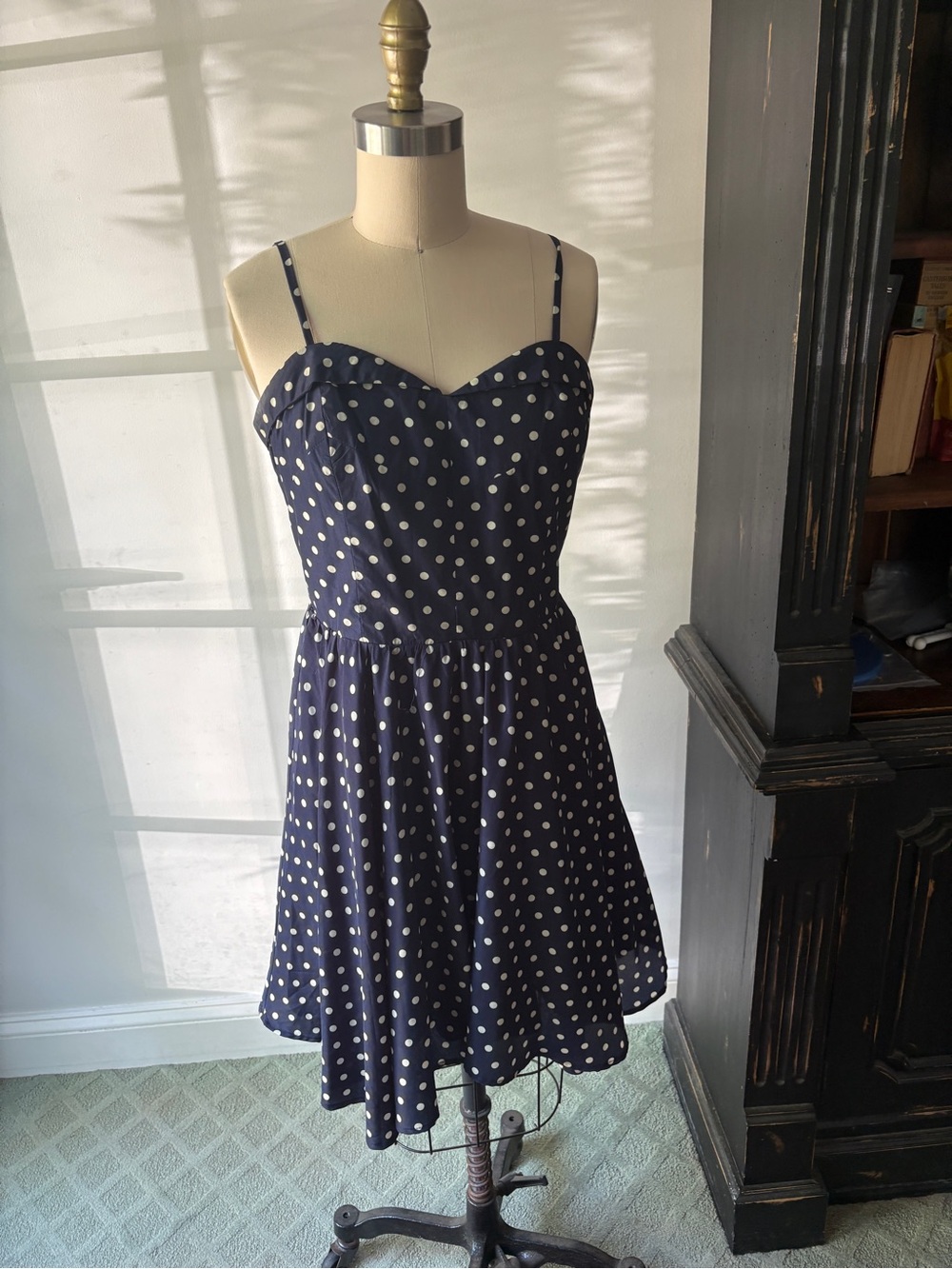 Navy polkadot dress SZ medium